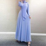 Sky Blue Women's Chiffon Kaftan Maxi Dress