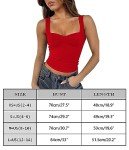 Cioatin Women Y2K Cute Sweetheart Neck Going Out Crop Tops Sleeveless Bustier Skinny Fit Summer Crop Tank Cami Trendy, Red, Medium