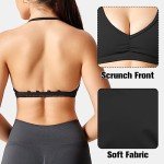 YEOREO Workout Sports Bras for Women Padded Backless Gym Bra Lorelie Light Impact Strappy Criss Cross Yoga Crop Top Black S