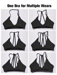 YEOREO Workout Sports Bras for Women Padded Backless Gym Bra Lorelie Light Impact Strappy Criss Cross Yoga Crop Top Black S