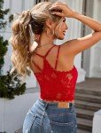 Avidlove Lace Bralette Womens V Neck Camisoles Racerback Adjustable Strap Crop Top Sexy (Red,Large)