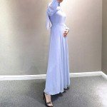 Sky Blue Women's Chiffon Kaftan Maxi Dress