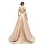 Gold Mermaid Prom Dress with Detachable Train