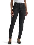 Lee Women's Ultra Lux Comfort with Flex Motion High Rise Skinny Jean, Black, 12