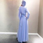 Sky Blue Women's Chiffon Kaftan Maxi Dress