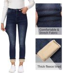Women's Fleece Lined Jeans Leggings Skinny High Waisted Winter Thick Fleece Lining Women Jeans Pants,Navy, US2