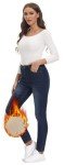 Women's Fleece Lined Jeans Leggings Skinny High Waisted Winter Thick Fleece Lining Women Jeans Pants,Navy, US2