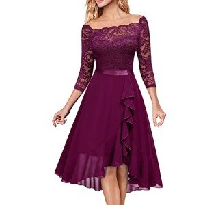 Elegant Vintage Lace Midi Dress for Women