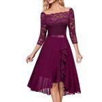 Elegant Vintage Lace Midi Dress for Women