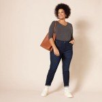 Amazon Essentials Women's Standard New Skinny Jean, Dark Wash, 10 Regular