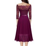 Elegant Vintage Lace Midi Dress for Women