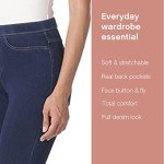 No Nonsense Women’s Classic Denim Leggings, Jeggings for Women with Real Back Pockets, High Waisted Stretch Jeans, Medium Wash Denim, X-Large