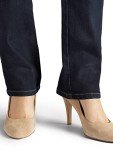 Lee Women's Petite Instantly Slims Classic Relaxed Fit Monroe Straight Leg Jean, Heritage Blue, 12 Petite