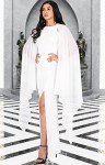 Ivory Plus Size Long Chiffon Sleeve Maxi Dress