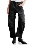 EVALESS 2024 High Waisted Barrel Jeans for Women Boyfriend Baggy Wide Leg Jean Fall Size 6 Black