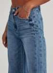 Sidefeel Women's Wide Leg Jeans High Waisted Strechy Raw Hem Denim Pants, Blue, 12