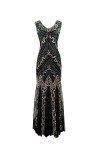 1920s Glam Sequin Mermaid Dress with Accessories