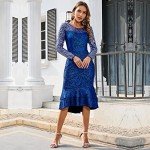 Elegant Blue Sequin Patchwork Midi Dress for Women