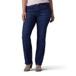Lee Women's Plus Size Ultra Lux Comfort with Flex Motion Straight Leg Jean, Royal Chakra, 18 Plus Tall