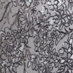 Silver Sequin Lace Cold Shoulder Gown for Women