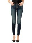 Silver Jeans Co. Women's Suki Mid Rise Curvy Fit Skinny Leg Jeans, Dark Wash Edb414, 25W x 29L