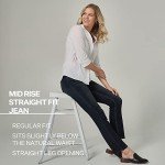 Riders by Lee Indigo Women's Midrise Straight Leg Jean, Iron Blue, 16