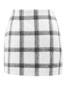 KISSMODA Women's Casual Midi Skirt Elastic Waist Skirts Solid Floral Plaid Fall Winter Skirt Grid Black M