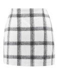 KISSMODA Women's Casual Midi Skirt Elastic Waist Skirts Solid Floral Plaid Fall Winter Skirt Grid Black M
