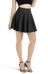 Urban CoCo Women's Basic Versatile Stretchy Flared Casual Mini Skater Skirt (X-Large, Black)