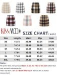 KISSMODA Women's Casual Midi Skirt Elastic Waist Skirts Solid Floral Plaid Fall Winter Skirt Grid Black M