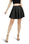 Urban CoCo Women's Basic Versatile Stretchy Flared Casual Mini Skater Skirt (X-Large, Black)