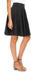 Urban CoCo Women's Basic Midi Skirt Versatile Stretchy Flared Casual High Waisted Skirt(XL, Black)