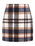 IDEALSANXUN Womens High Waist Plaid Skirt Bodycon Pencil Wool Mini Skirts, Brown, Small
