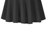 Urban CoCo Women's Basic Midi Skirt Versatile Stretchy Flared Casual High Waisted Skirt(XL, Black)