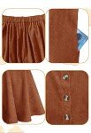 HERBATOMIA Women’s High Elastic Waist Corduroy Skater Skirt Button Front Flared A-line Pleated Mini Brown Skirts for Women with Pocket
