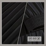 Velinsak Skirts for Women Long Length High Waisted Pleated Midi Skirt A Line Maxi Skirt Black XS