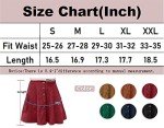 HERBATOMIA Women’s High Elastic Waist Corduroy Skater Skirt Button Front Flared A-line Pleated Mini Brown Skirts for Women with Pocket