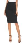EXCHIC Women's High Waist Bodycon Midi Pencil Skirt (S, Black)
