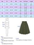 Belle Poque Womens High Waisted A-Line Midi Skirt Button Front Summer Midi Skirt Knee Length Black S
