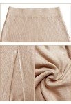 HERBATOMIA Women’s Midi Split Side Bodycon Skirt Stretchy Ribbed Knit High Waist Mid Length Casual Khaki Skirts for Women
