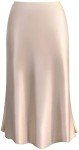 Raincol Womens Leopard Print Skirt Trendy Summer Midi Long Length Silk Satin High Waist Elastic Skirts, Beige, Small
