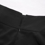 Belle Poque Summer Black Midi Skirts for Women A-Line High Waisted Skirt Black M