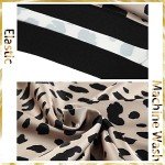 Raincol Womens Leopard Print Skirt Trendy Summer Midi Long Length Silk Satin High Waist Elastic Skirts, Beige, Small