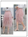 Velinsak Skirts for Women Midi Long Length Tulle Skirt Tutu A Line Flowy High Waisted Halloween Skirts Pink M-L