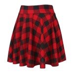 EXCHIC Women Stretch Waist Flared Mini Skater Skirt Casual Pleated Skirts (L, 13)