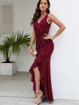 Elegant Black Evening Gown with V Neck