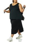 Amazon Essentials Women's Pull-On Knit Midi Skirt (Available in Plus Size), Black, Small