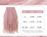 Velinsak Skirts for Women Midi Long Length Tulle Skirt Tutu A Line Flowy High Waisted Halloween Skirts Pink M-L