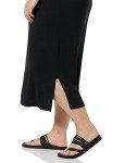 Amazon Essentials Women's Pull-On Knit Midi Skirt (Available in Plus Size), Black, Small