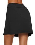 Ekouaer Lightweight Skort for Women Golf Skirt with Underneath Shorts Tennis Workout Hiking Sport Black